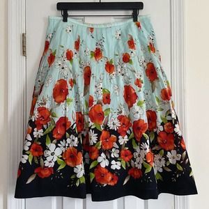 Talbots Floral Cotton Skirt